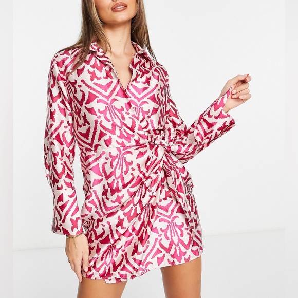 Mango printed satin dress - Picture 1 of 7